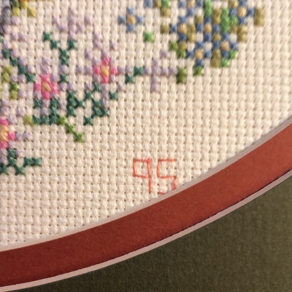 Cross stitch of “Bless this House O Lord We Pray“ English Farmhouse/Sheep/Flower - Picture 10 of 13